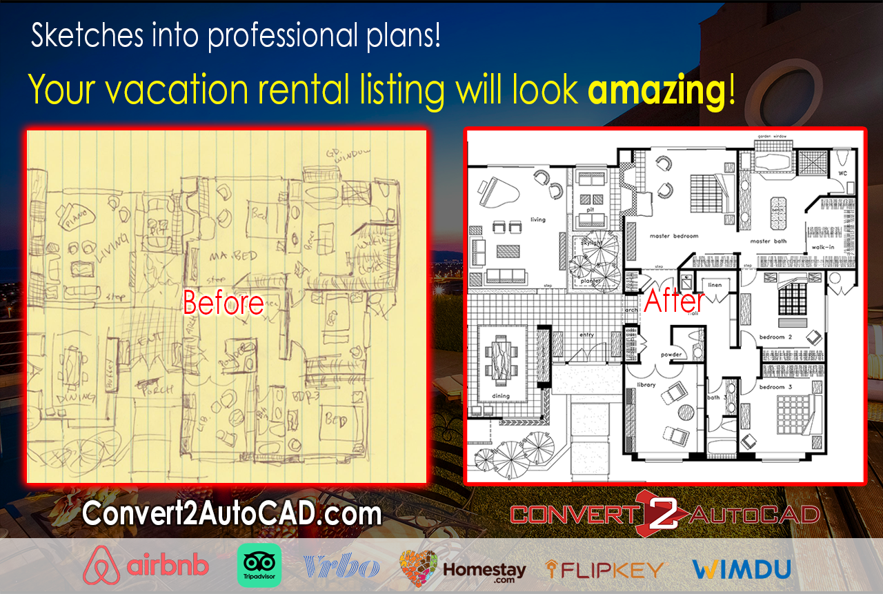 Airbnb floor plan from sketch