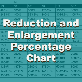 Reduction and Enlargement Percentage Chart