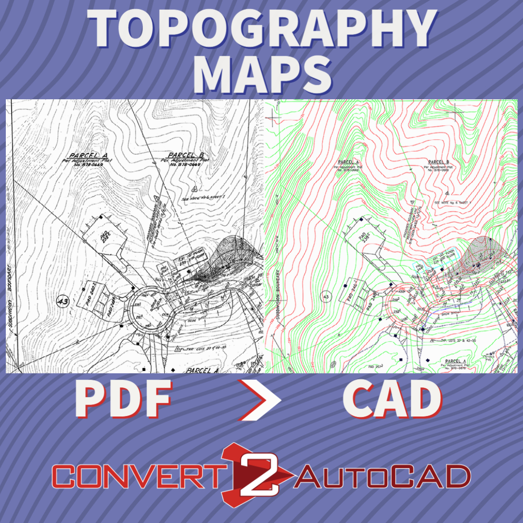 Topography maps convert PDF to CAD